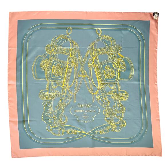 Hermes Brides de Gala Double Face Scarf 90 - Hermès Reversible Silk Twill Scarf - Picture 4 of 13